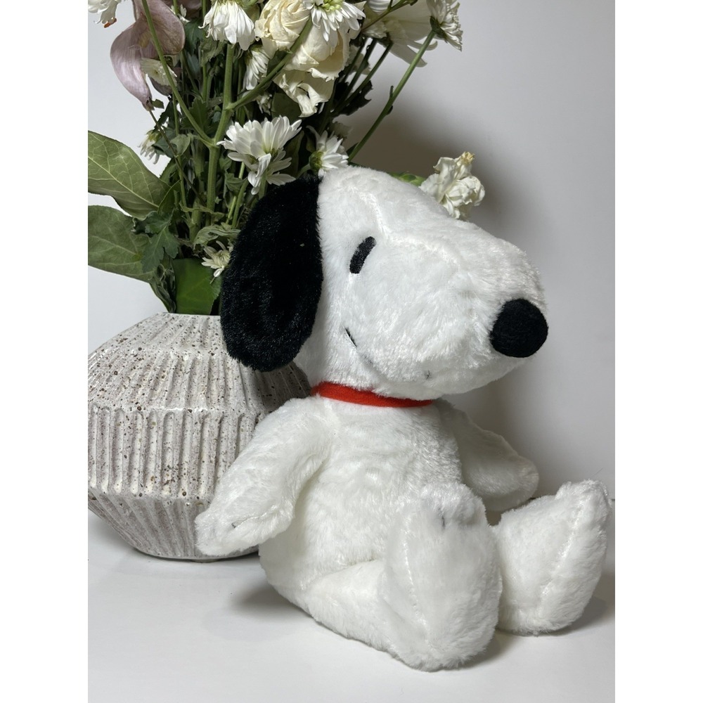 Kohls Snoopy Plush Peanuts Stuffed Animal White Black Dog Red Collar Cute Toy 9"